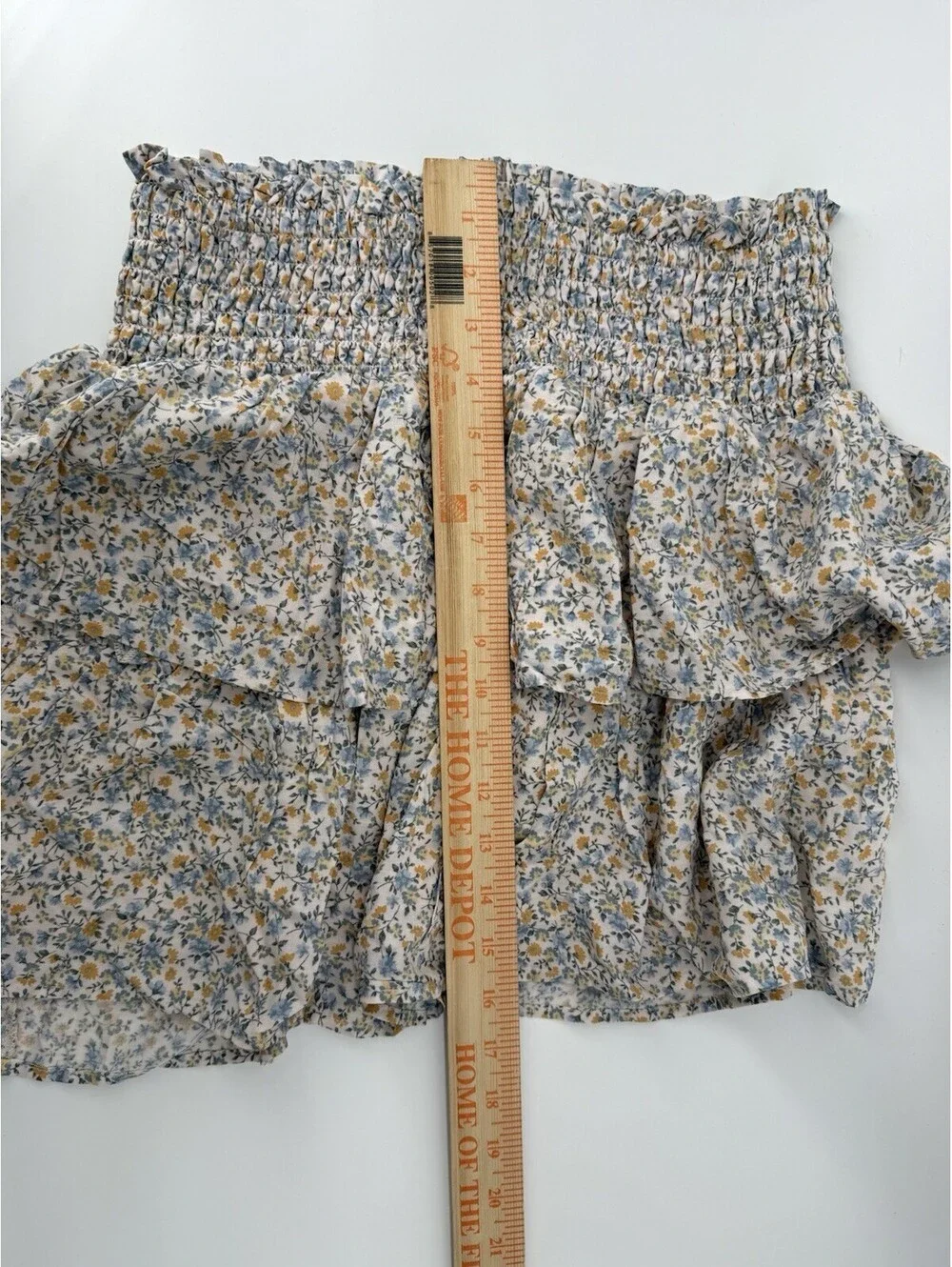 NWT Wallflower Skirt Women Large Blue Yellow Floral Tiered PullOn Lined Romantic